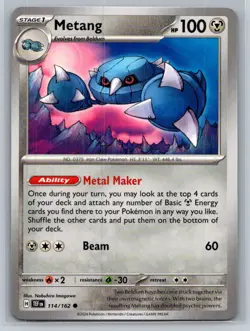Metang #114/162 SV05: Temporal Forces Common - Pokemon Cards F46 - Image 1