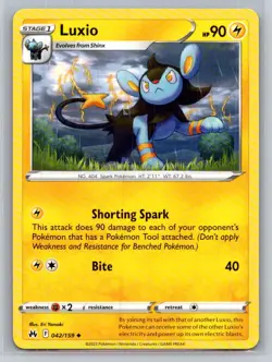 Luxio (42) #042/159 Crown Zenith Uncommon - Pokemon Cards F45 - Image 1