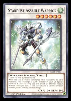 Yugioh Stardust Assault Warrior #LED8-EN053 Legendary Duelists: Synchro Storm LP - Image 1