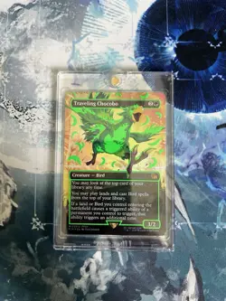 MTG Traveling Chocobo Borderless *Neon Ink Green* MINT PACK FRESH - Image 1