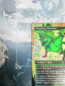 MTG Traveling Chocobo Borderless *Neon Ink Green* MINT PACK FRESH - Image 4