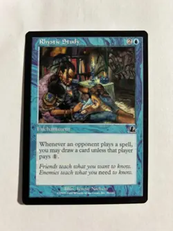 MTG Rhystic Study Prophecy Magic the Gathering NEVER PLAYED - Image 1