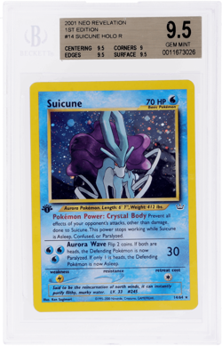 2001 Pokemon Neo Revelation Suicune 1st Edition Holo #14 BGS 9.5 - Image 1