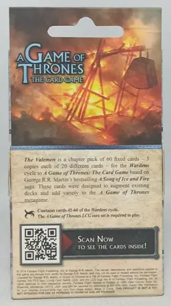 FFG GOT GAME OF THRONES CARD GAME THE VALEMEN CHAPTER PACK EXPANSION UNUSED - Image 5
