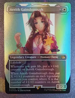 MTG Aerith Gainsborough BORDERLESS FOIL Rare 374 Magic FINAL FANTASY Fin FFVII - Image 1