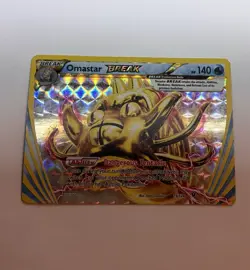 Omastar BREAK 19/124 Fates Collide Full Art Ultra Rare Holo Pokemon Card LP - Image 1