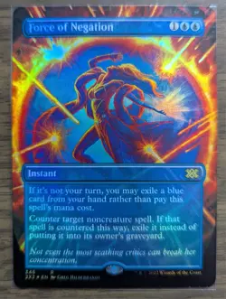 MTG Force of Negation Borderless Foil from Double Masters 2022 LP - Image 1