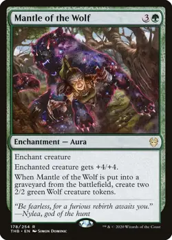 Mantle of the Wolf Theros Beyond Death MTG MAGIC ENCHANTMENT AURA RARE - Image 1