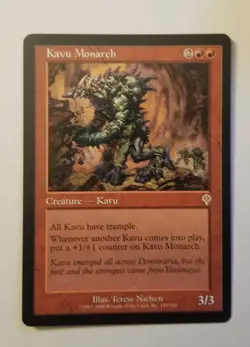 MTG 1x Kavu Monarch, MP, Invasion, All Kavu Have Trample +1/+1 Counters - Image 1