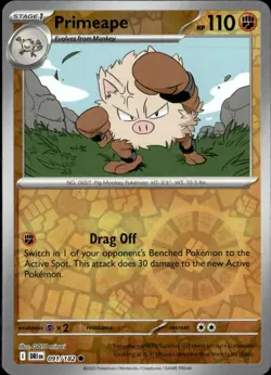 Pokemon Primeape 091/182 Destined Rivals Reverse Holo Common 2 Card Lot - Image 1