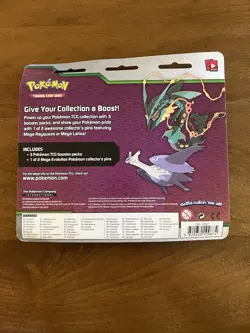 Pokemon XY Mega Evolutions 3 Booster Blister Pack Mega Rayquaza Pin Sealed - Image 2