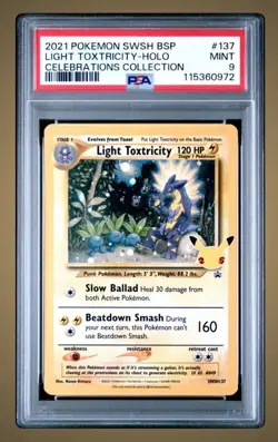 2021 Light Toxtricity Pokemon Celebrations Collection Black Star Promo PSA 9 - Image 1