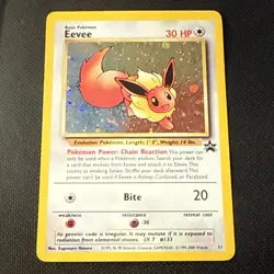 Pokemon TCG Eevee Holo WOTC Promo 11/53 Black Star Promo SWIRL LP - Image 1