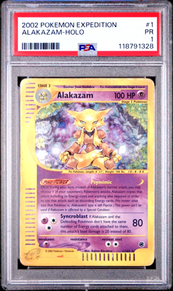 PSA 1 PR 2002 Expedition Alakazam Holo Foil 1/165 WOTC E-Reader Series Pokemon - Image 1