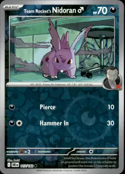 Pokemon Team Rocket’s Nidoran 117/182 Destined Rivals Reverse Holo 2 Card Lot - Image 1