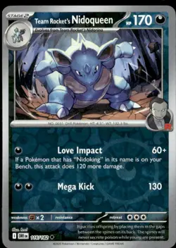 Pokemon Team Rocket’s Nidoqueen 116/182 Destined Rivals Reverse Holo 2 Card Lot - Image 1