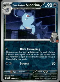 Pokemon Team Rocket’s Nidorina 115/182 Destined Rivals Reverse Holo 2 Card Lot - Image 1
