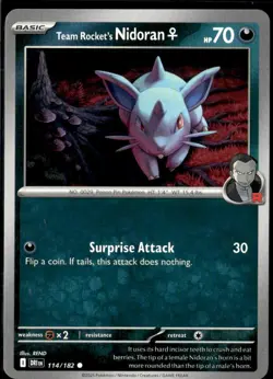 Pokemon Team Rocket’s Nidoran 114/182 Destined Rivals Non Holo 2 Card Lot - Image 1