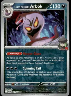 Pokemon Team Rocket’s Arbok 113/182 Destined Rivals Reverse Holo 2 Card Lot - Image 1