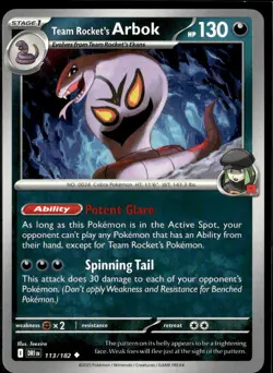 Pokemon Team Rocket’s Arbok 113/182 Destined Rivals Non Holo 2 Card Lot - Image 1