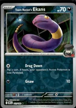 Pokemon Team Rocket’s Ekans 112/182 Destined Rivals Reverse Holo 2 Card Lot - Image 1