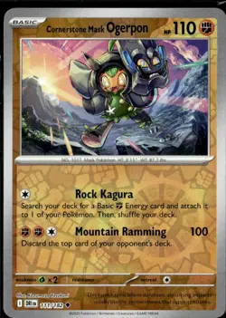 Pokemon Cornerstone Mask Ogerpon 111/182 Destined Rivals Reverse Holo 2 Card Lot - Image 1