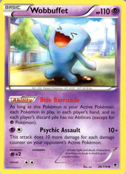 Pokemon Card - Wobbuffet - Phantom Forces - Rare - 36/119 - Image 1