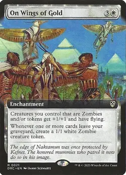 On Wings of Gold Aetherdrift Commander Borderless Rare #21 Nm MTG - Image 1