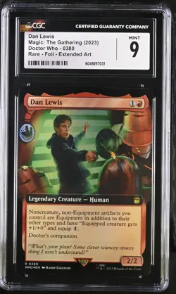 DAN LEWIS Doctor Who Extended Art Foil Rare CGC 9 MTG - Image 1