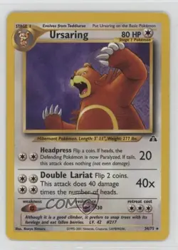 Ursaring Pokemon Neo Discovery #34 2001 - Image 1