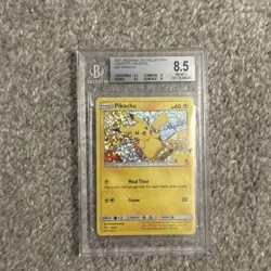 2021 Pokemon PIKACHU 25/25 McDonald's Coll Confetti Holo Promo English BGS 8.5 - Image 2