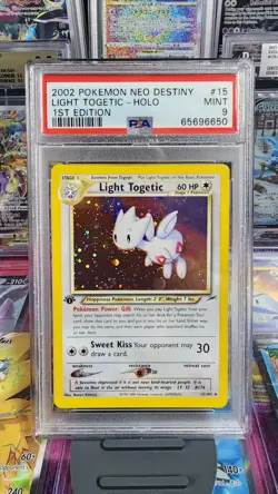 Pokemon Light Togetic Neo Destiny 1st Edition Holo Rare #15 PSA 9 Mint - Image 2