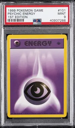 1999 POKEMON GAME 1ST ED #101 PSYCHIC ENERGY PSA 9 - Image 1