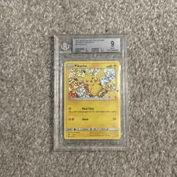 2021 Pokemon PIKACHU 25/25 McDonald's Coll Confetti Holo Promo English BGS 9 - Image 1