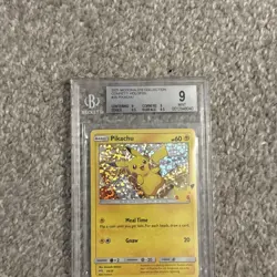 2021 Pokemon PIKACHU 25/25 McDonald's Coll Confetti Holo Promo English BGS 9 - Image 2