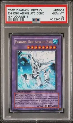 Yugioh PSA 10 GEM MINT Elemental Hero Absolute Zero YG04-EN001 Ultra Rare POP 7 - Image 1
