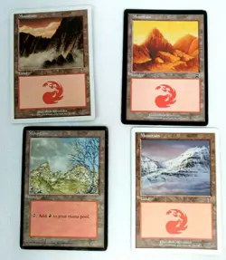 4 MTG Magic The Gathering cards Mountain Land 1995 - 2001 - Image 1