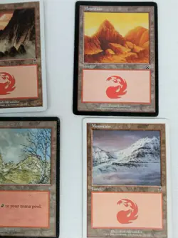4 MTG Magic The Gathering cards Mountain Land 1995 - 2001 - Image 2
