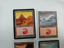 4 MTG Magic The Gathering cards Mountain Land 1995 - 2001 - Image 5