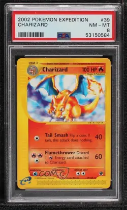 Charizard Pokemon e-Card Series Expedition PSA 8 2002 - Image 1