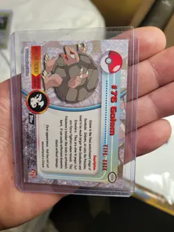 Golem #76 -TEXTURED HOLO - TOPPS Series 1 POKEMON CARD - Black Logo - LP - Image 2