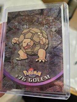 Golem #76 -TEXTURED HOLO - TOPPS Series 1 POKEMON CARD - Black Logo - LP - Image 3