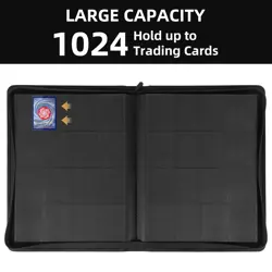 Card Binder 1000 Pockets, Premium PU Cover 16 Pocket Trading Card Binder, Rin... - Image 2