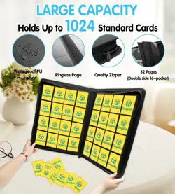 DEQADIC 16 Pocket Card Binder, 1000+ Trading Card Album Folder, Side Loading ... - Image 3