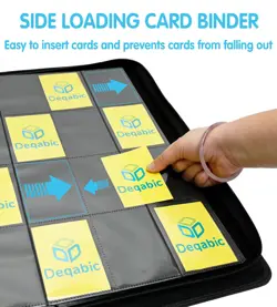 DEQADIC 16 Pocket Card Binder, 1000+ Trading Card Album Folder, Side Loading ... - Image 4