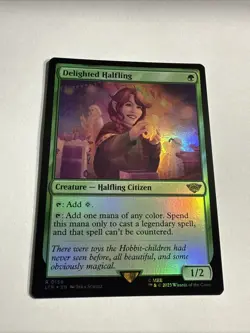 MTG Delighted Halfling (158s/86) Tales of Middle-earth Promos LP FOIL - Image 1