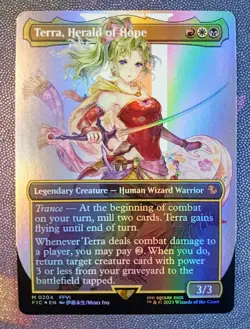 MTG Terra, Herald of Hope BORDERLESS FOIL Mythic 0204 Magic FINAL FANTASY Fin FF - Image 1
