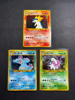 [Typhlosion.Feraligatr.Meganium] NM Holo Neo Genesis Premium File Pokemon Japan - Image 1