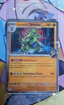 Pokemon Center Team Rocket's Tyranitar Promo Destined 096/182 Sealed CREASE - Image 1