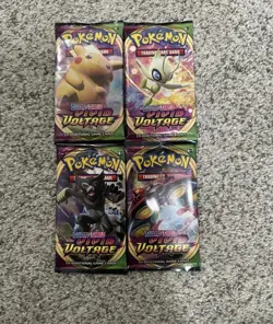 Pokemon Sword & Shield VIVID VOLTAGE Sealed Booster Packs x4 Complete Art Set - Image 1